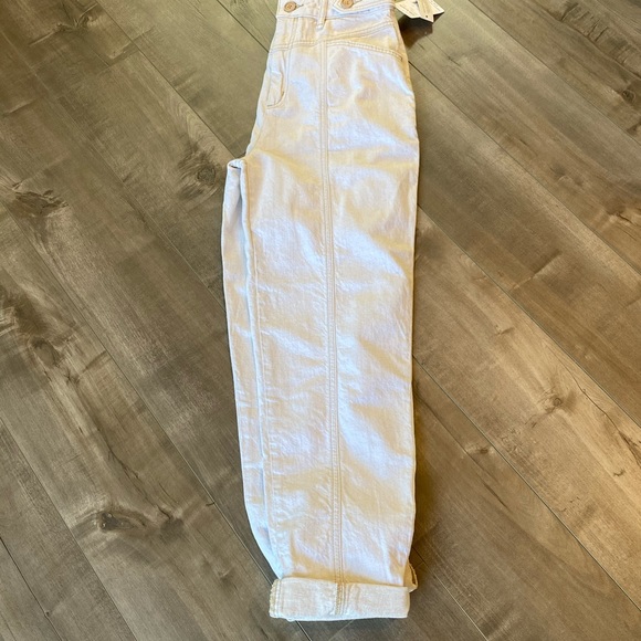 Free People We The Free City of Lights High Rise Linen Blend Jeans - Picture 9 of 11